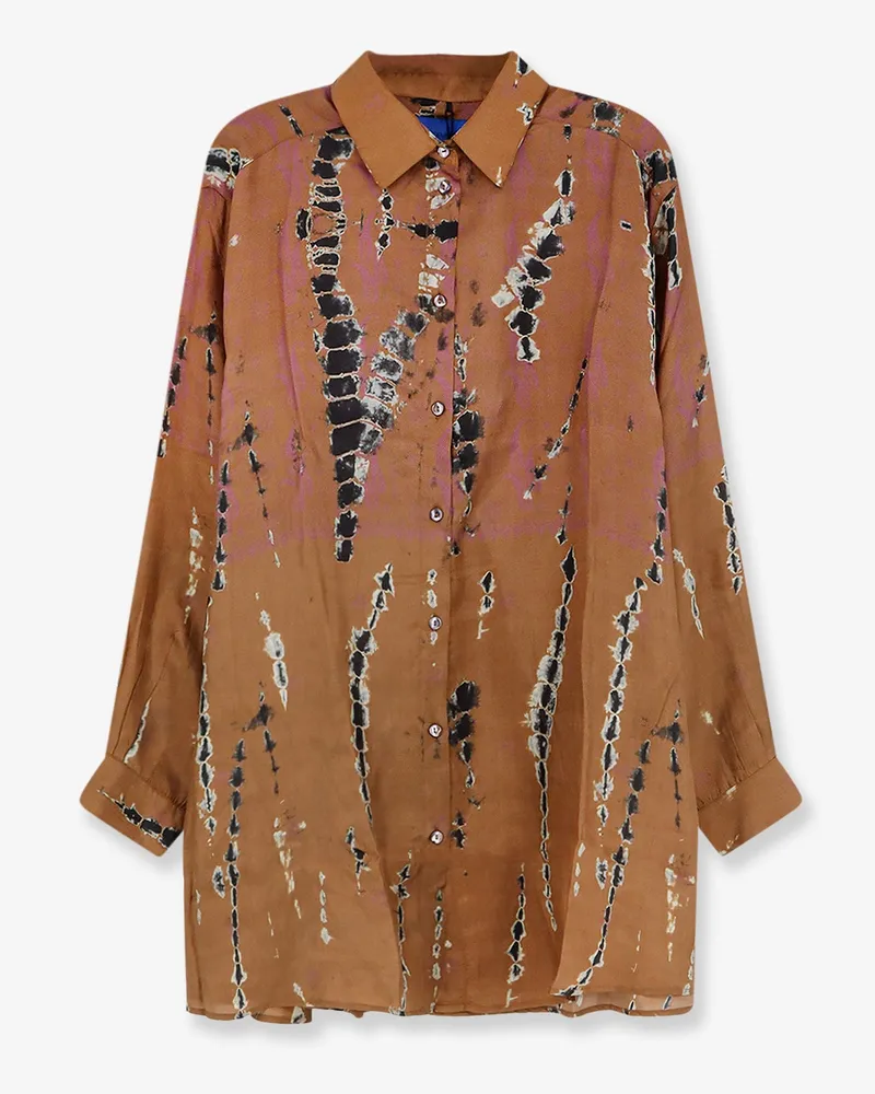 Mes Demoiselles Numar silk shirt with tie-dye pattern -  - gender_Woman Brown