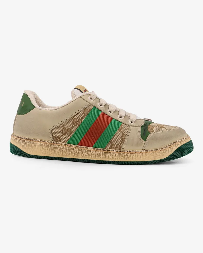 Gucci Screener GG low-top vintage leather sneakers -  - gender_Man Beige