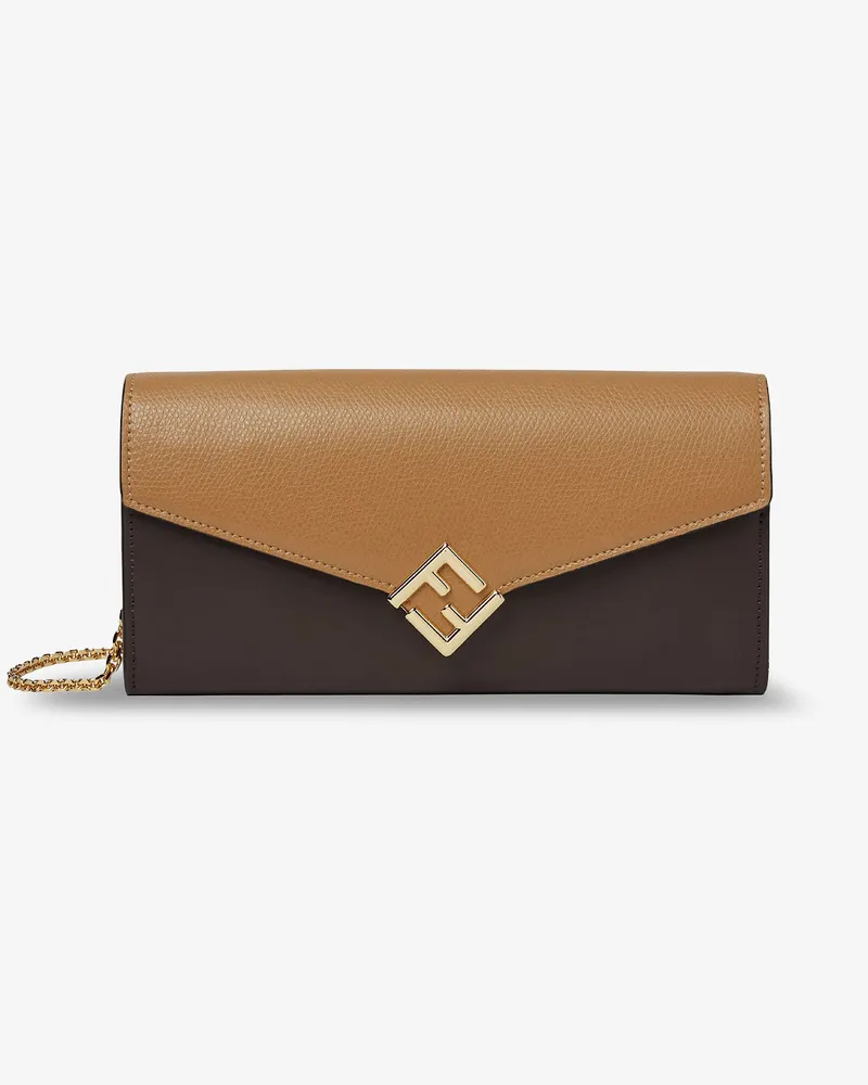 Fendi Chain Continental Wallet leather crossbody bag -  - gender_Woman Brown