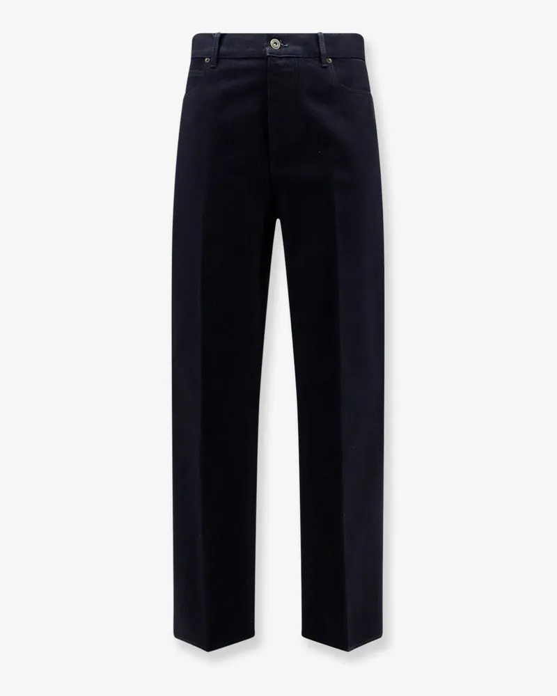 Bottega Veneta Jeans with leather patch with embossed Intrecciato motif -  - gender_Man Blue