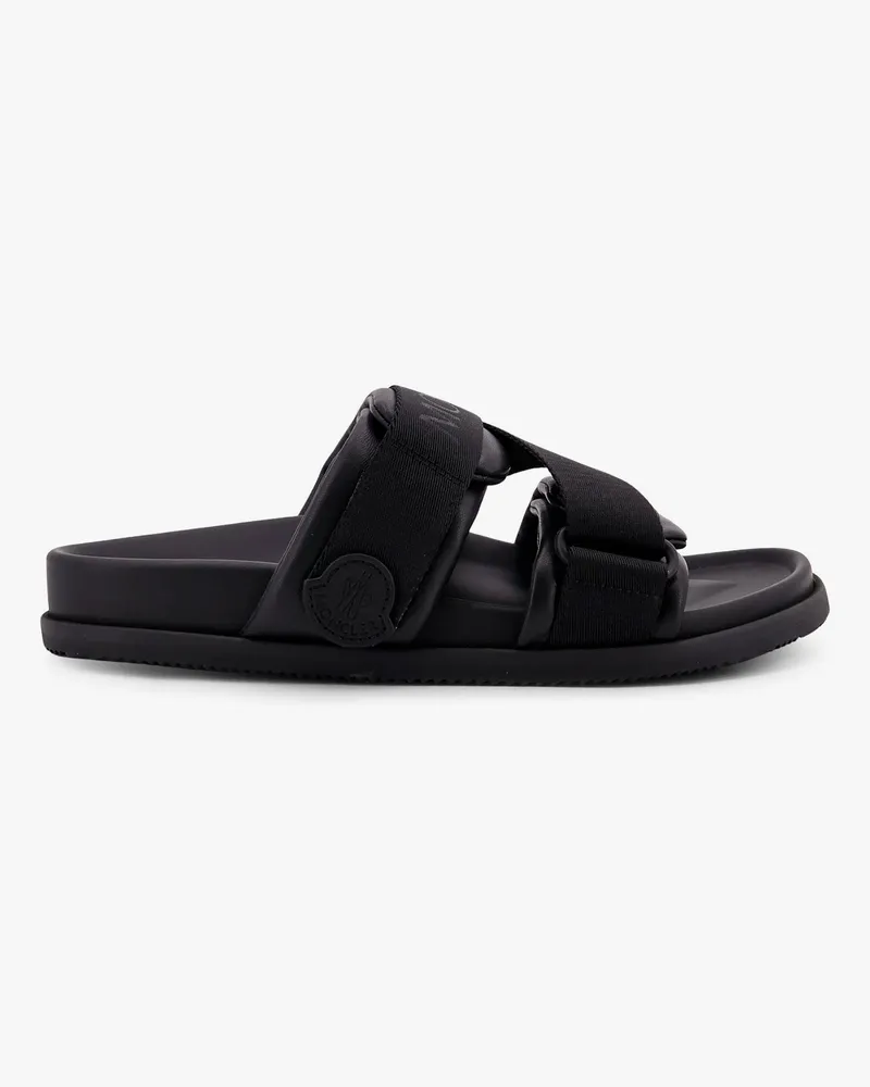 Moncler Mon summer leather sandals with nylon details -  - gender_Woman Black