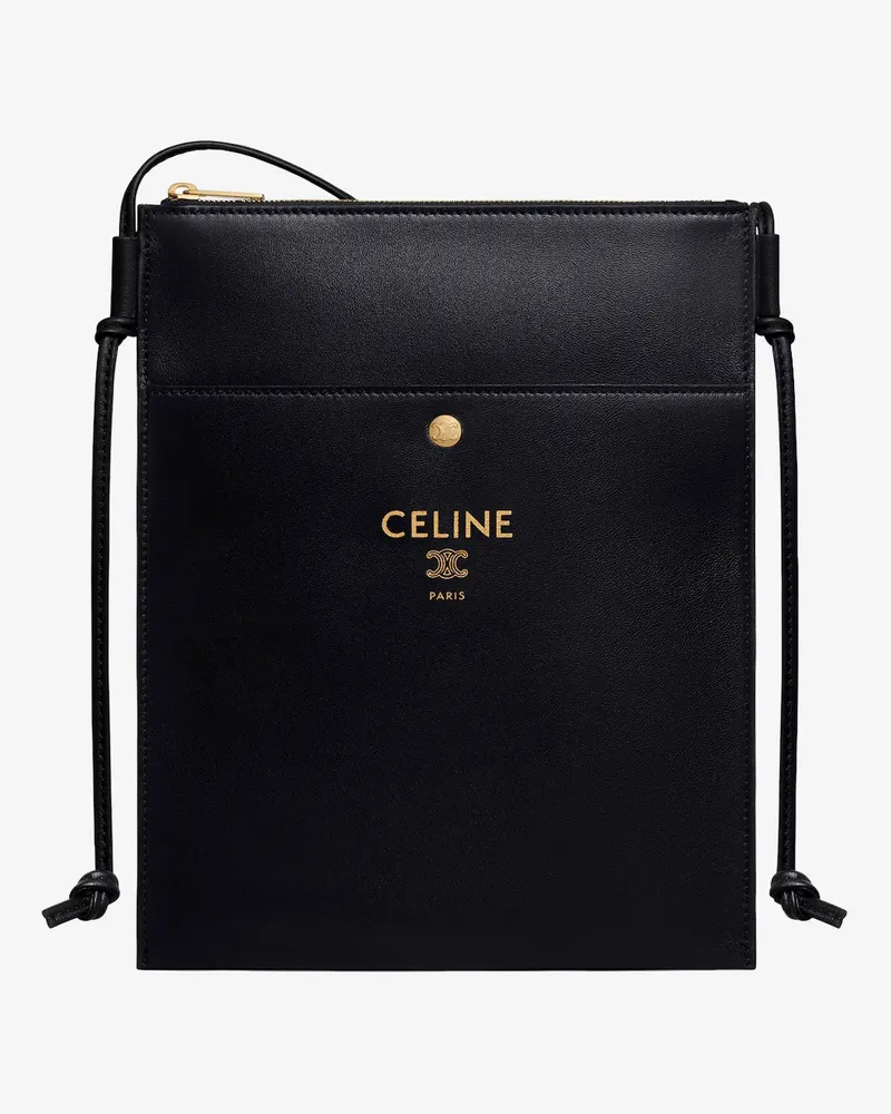 Celine Sharp leather crossbody with logo on the front -  - gender_Woman Black