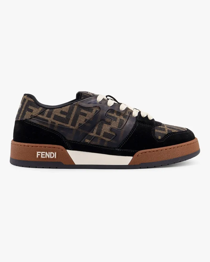 Fendi Match FF jacquard and suede sneakers - FENDI - gender_Man Black