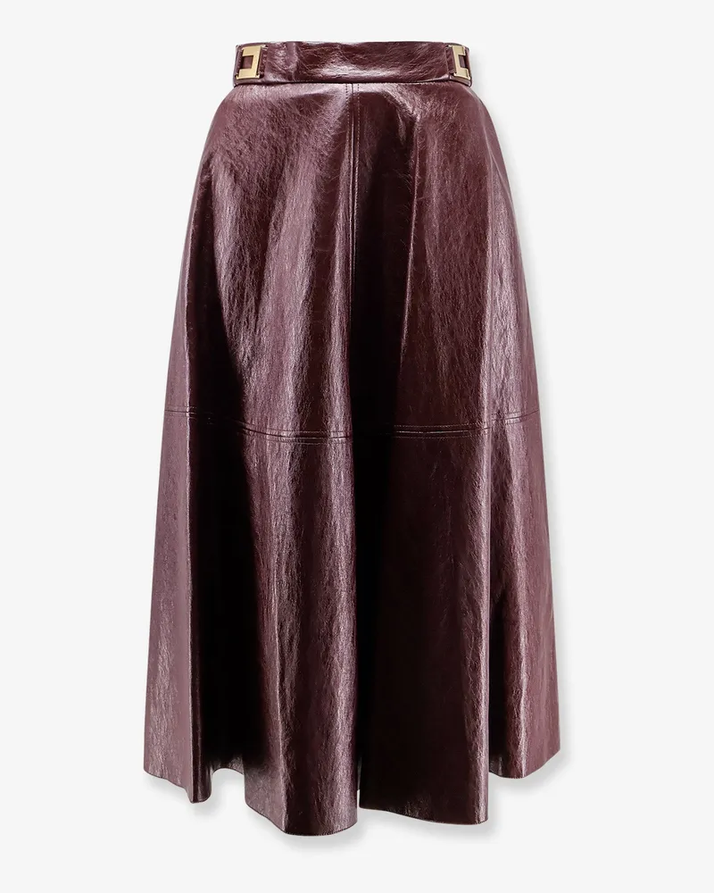 Elisabetta Franchi Faux leather skirt -  - gender_Woman Red