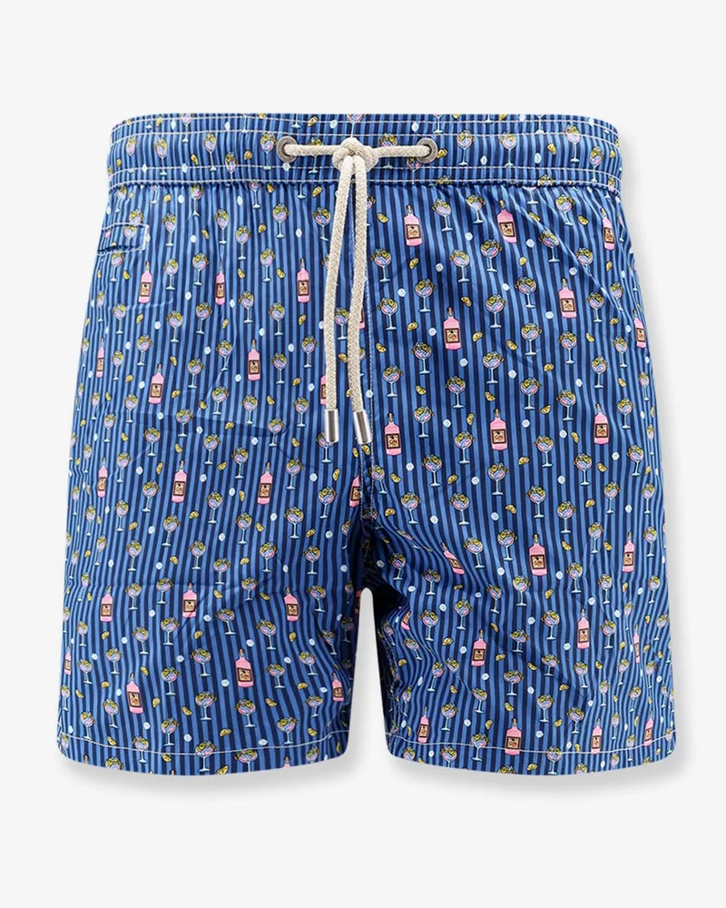 MC2 Saint Barth Nylon swim shorts with all-over micro pattern -  - gender_Man Blue