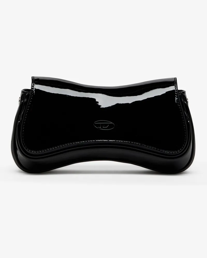 Diesel Play Clutch shiny leather shoulder bag -  - gender_Woman Black