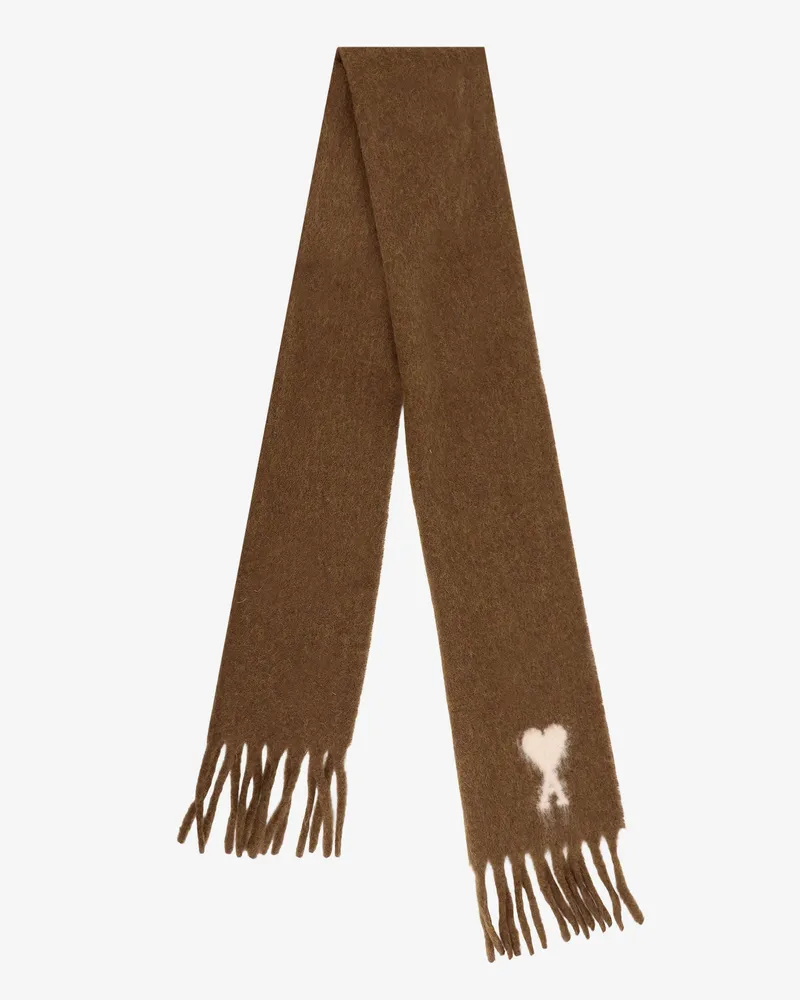 AMI Paris Alpaca blend scarf -  - gender_Man Brown