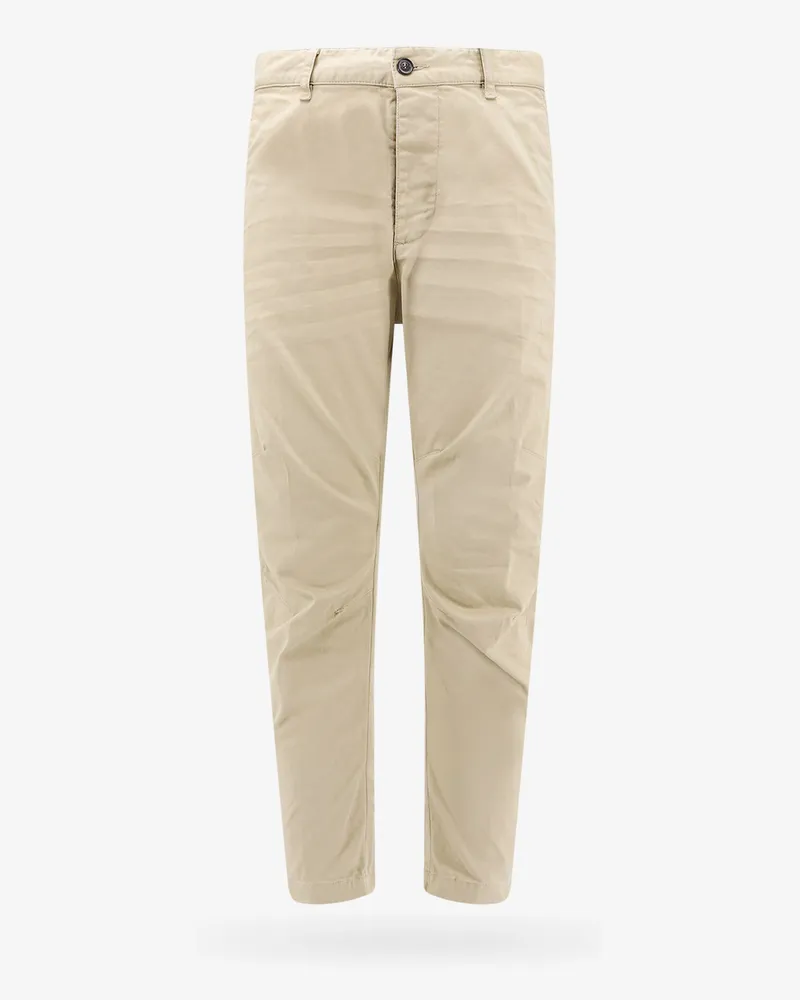 Dsquared2 Cotton trouser with back logo patch -  - gender_Man Beige