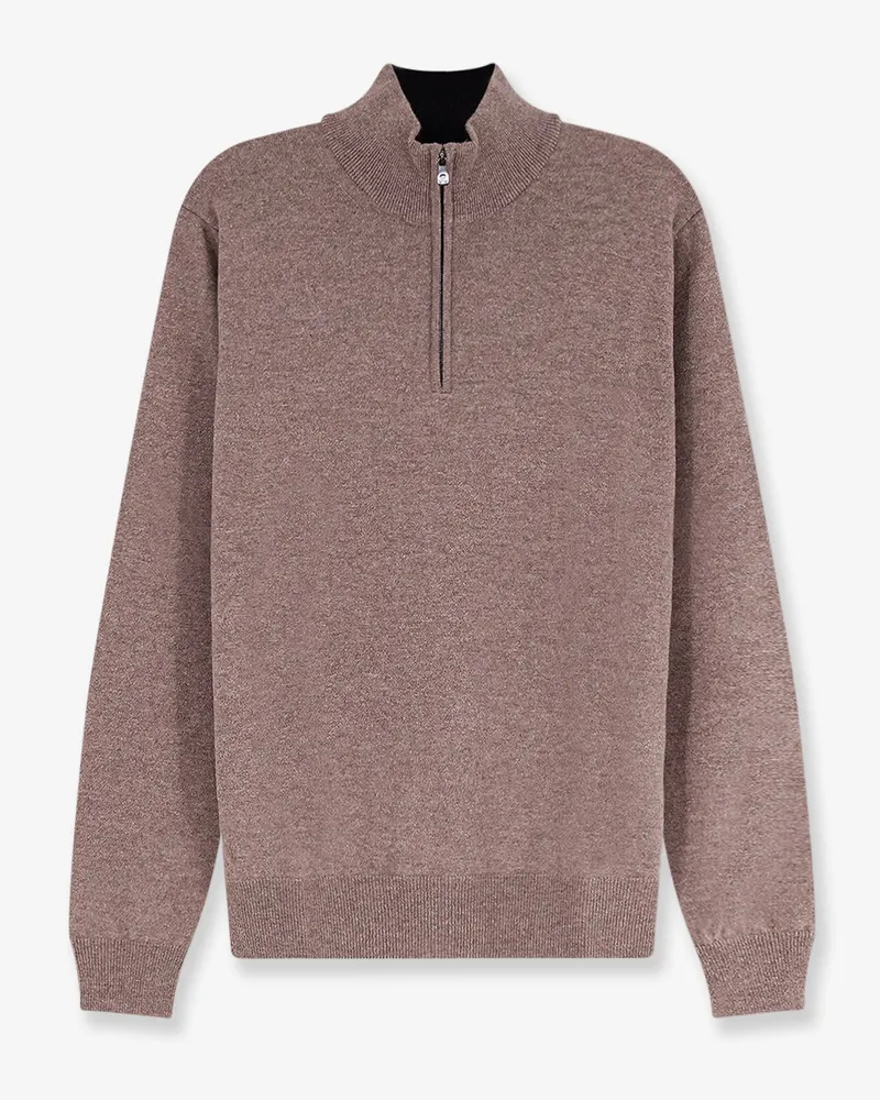 Corneliani Cotton half-zip sweater -  - gender_Man Brown