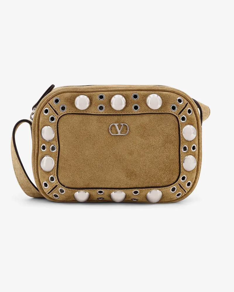 Valentino Garavani Nellcote suede shoulder bag -  - gender_Man Beige