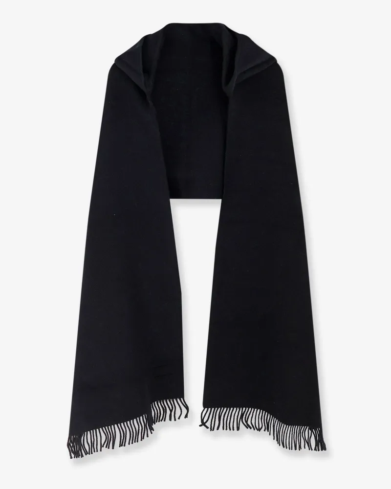 Brunello Cucinelli Wool and cashmere scarf with hood -  - gender_Woman Black