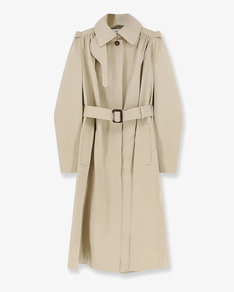 Alexander McQueen Cotton trench with Puff sleeves -  - gender_Woman Beige