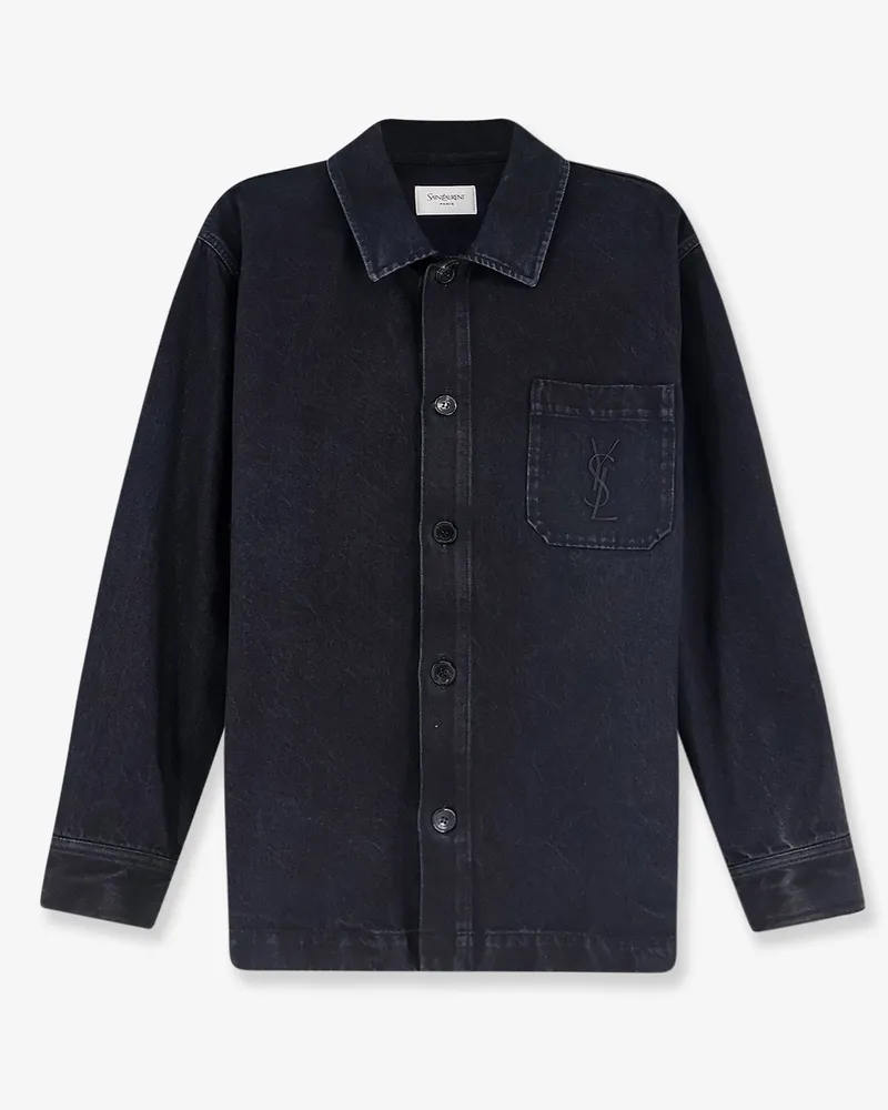 Saint Laurent Cassandre black denim overshirt -  - gender_Man Black