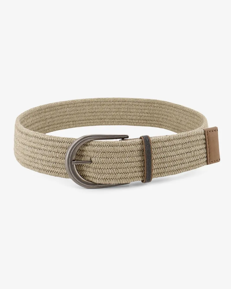 Brunello Cucinelli Linen belt with Shiny Loop detail -  - gender_Woman Beige