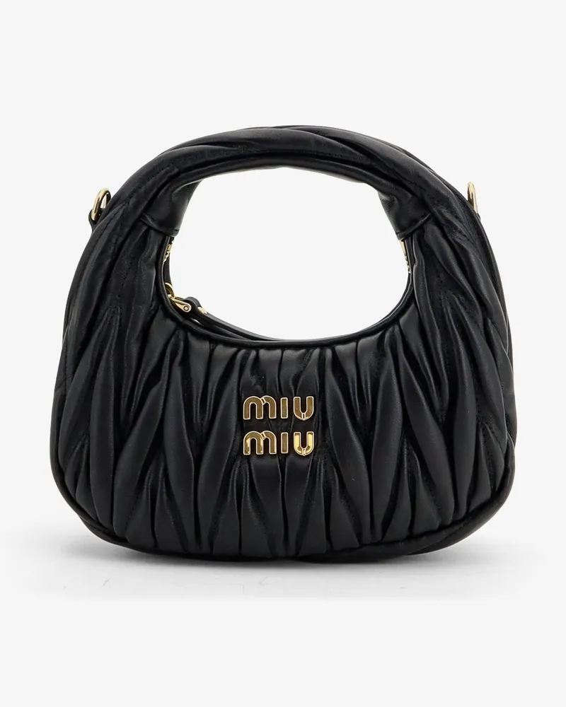 Miu Miu Wander matelassé leaher mini hobo bag -  - gender_Woman Black