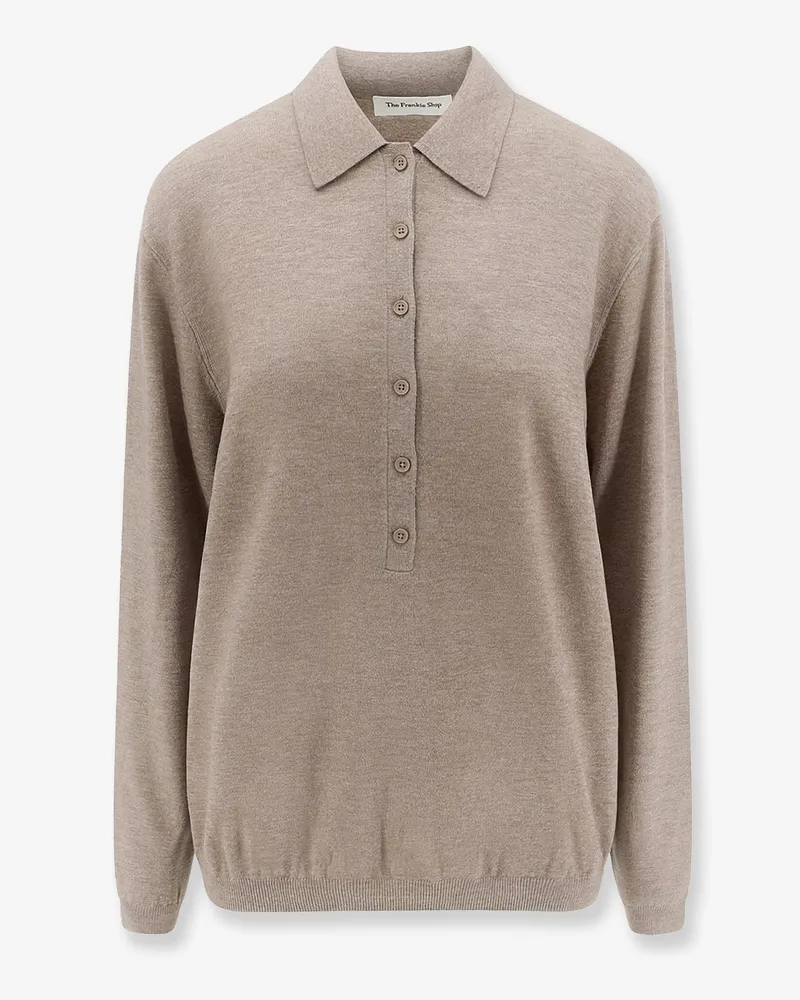 FRANKIE Shop Tala wool blend polo shirt -  - gender_Woman Beige