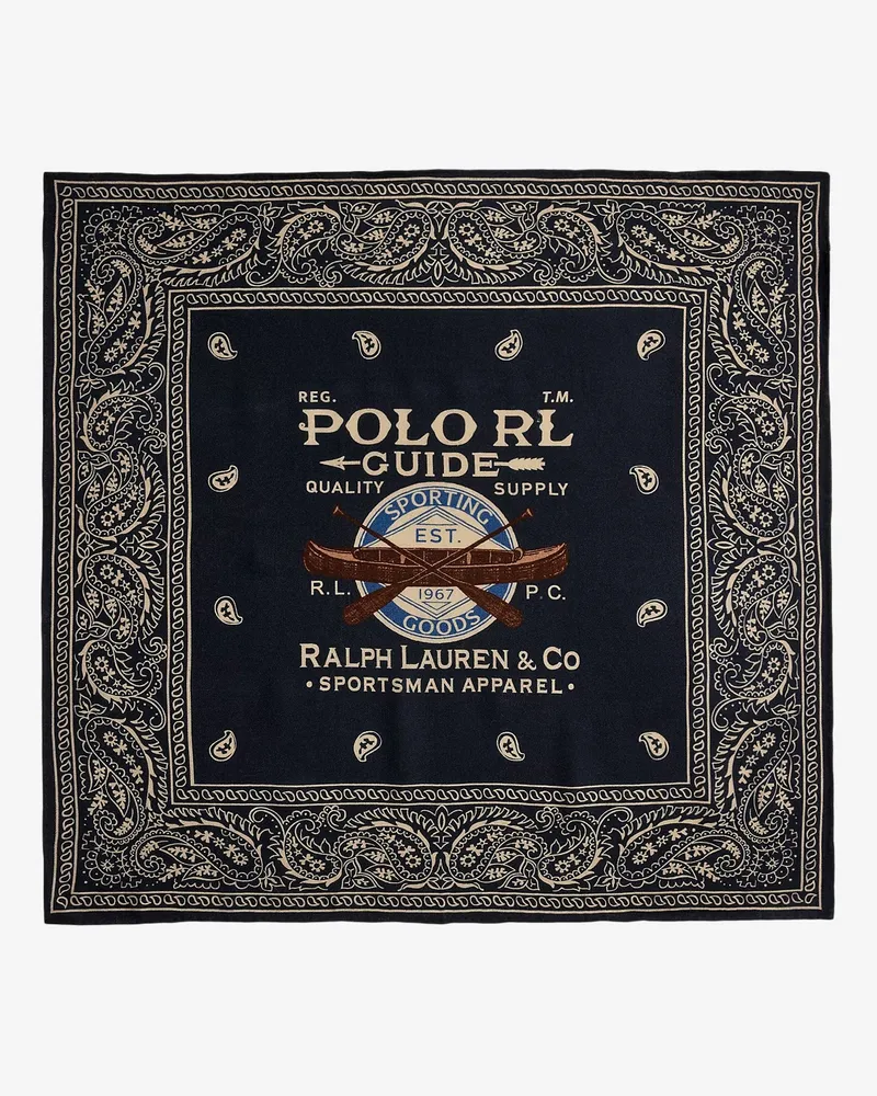 Ralph Lauren Cotton scarf with paisley print -  - gender_Man Blue