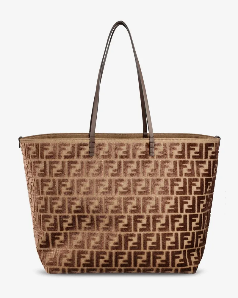 Fendi Roll Large FF jacquard fabric shopping bag -  - gender_Woman Brown