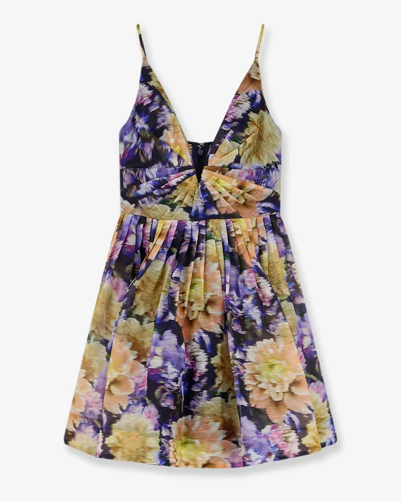 Zimmermann Luna silk and linen blend dress with all-over floral print -  - gender_Woman Purple