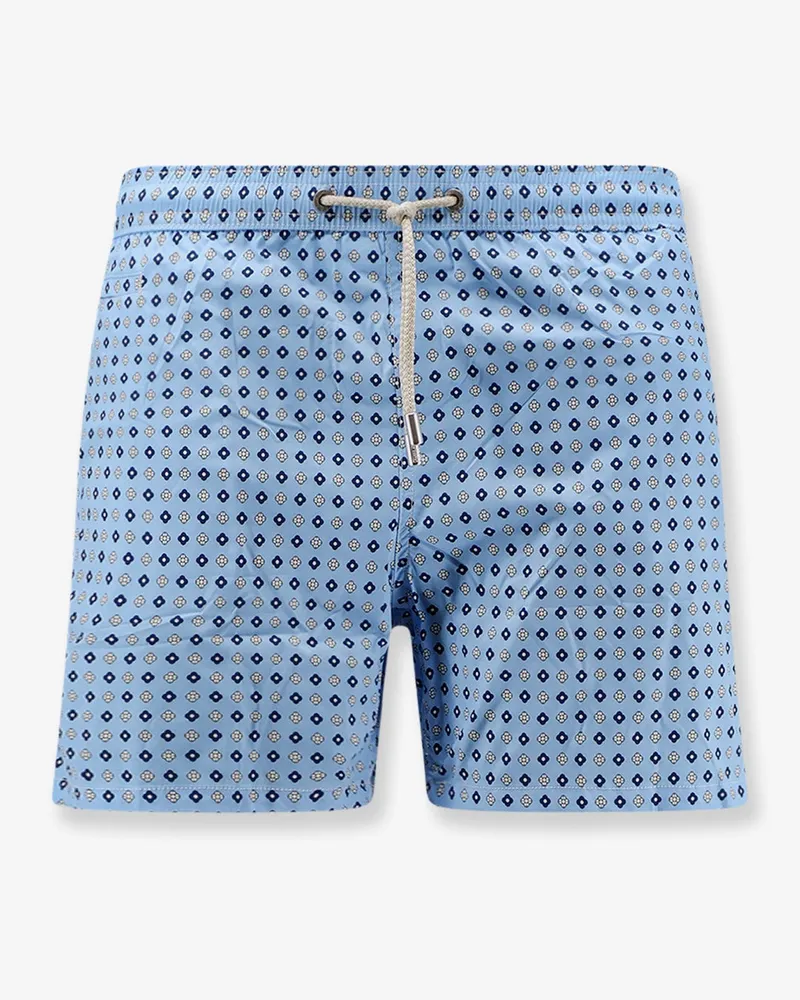 MC2 Saint Barth Nylon swim shorts with all-over micro-pattern -  - gender_Man Blue