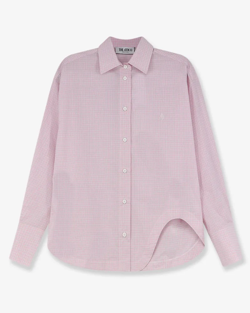 ATTICO Cotton shirt with front embroidered logo -  - gender_Woman Pink