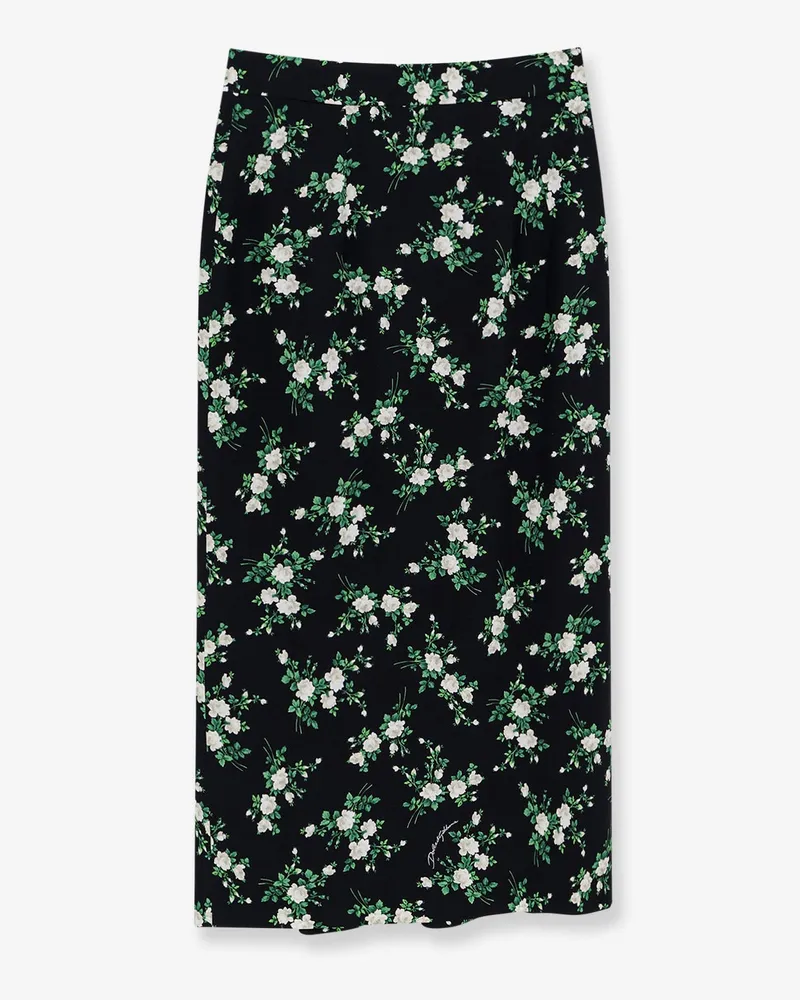 Dolce & Gabbana Silk skirt with floral print -  - gender_Woman Black