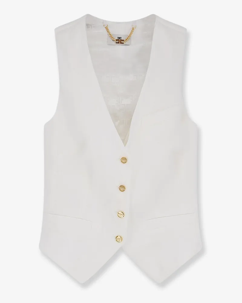 Elisabetta Franchi Linen and viscose vest -  - gender_Woman White