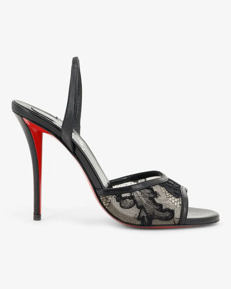 Christian Louboutin Miss Z Lace Sling sandals in mesh and leather -  - gender_Woman Black