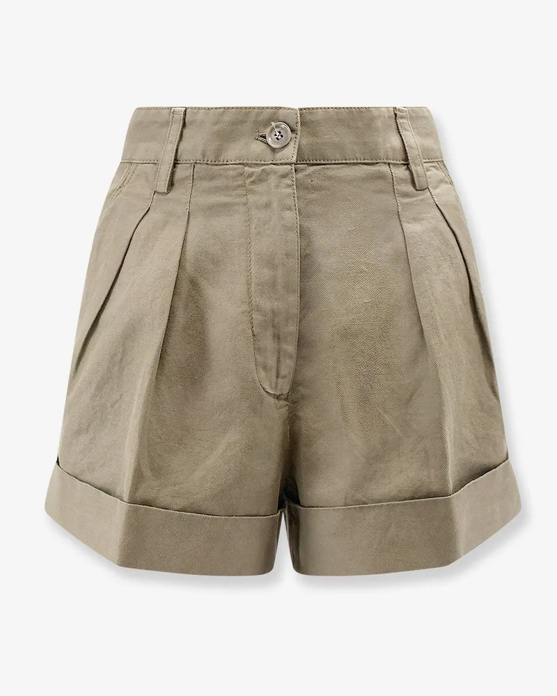 ASPESI Cotton and linen shorts -  - gender_Woman Beige