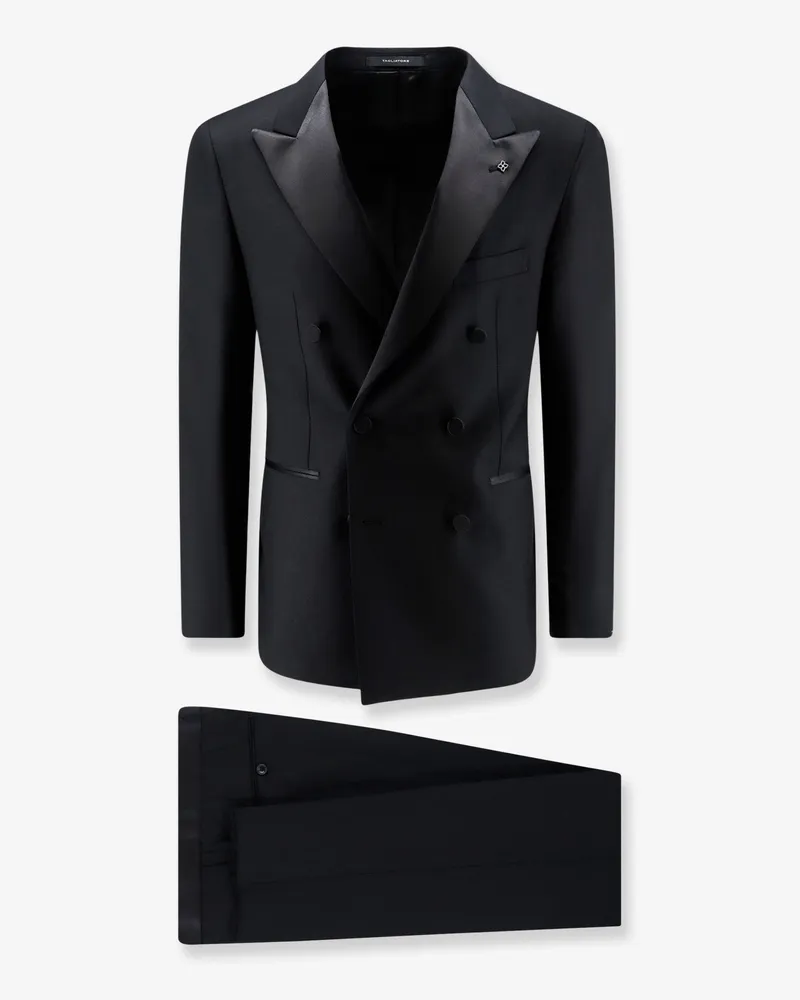 Tagliatore Double-breasted virgin wool tuxedo -  - gender_Man Black