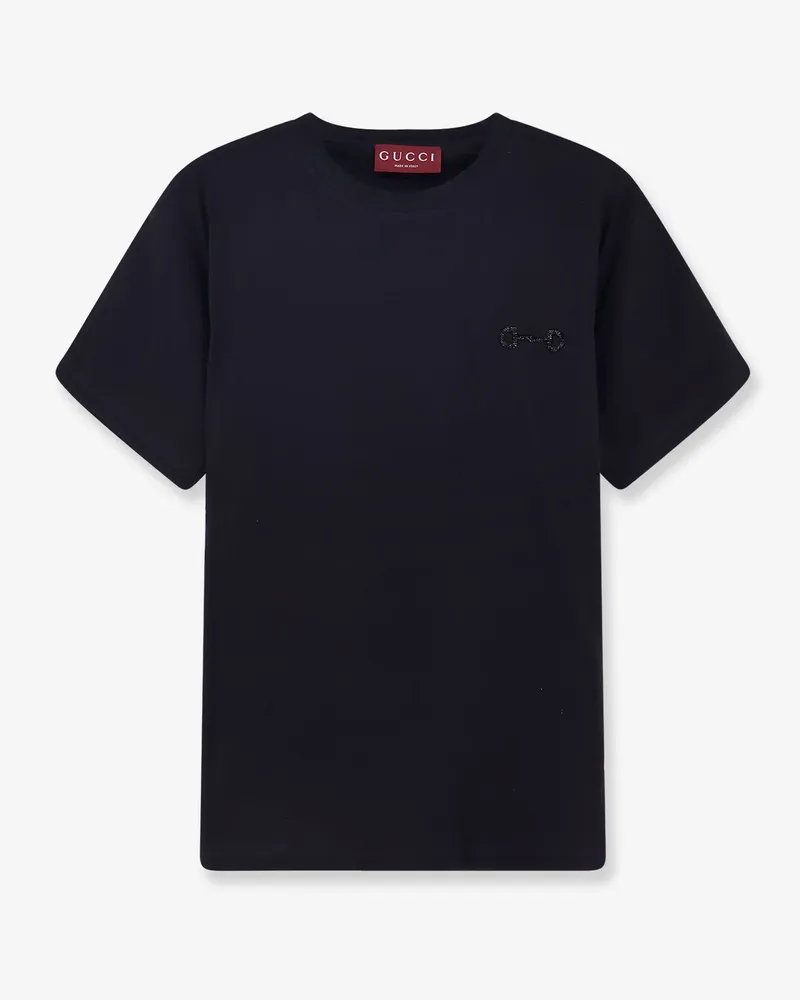 Gucci Cotton t-shirt with frontal Horsebit -  - gender_Woman Black