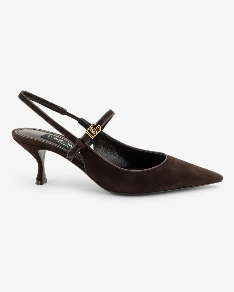 Dolce & Gabbana Suede décolleté -  - gender_Woman Brown