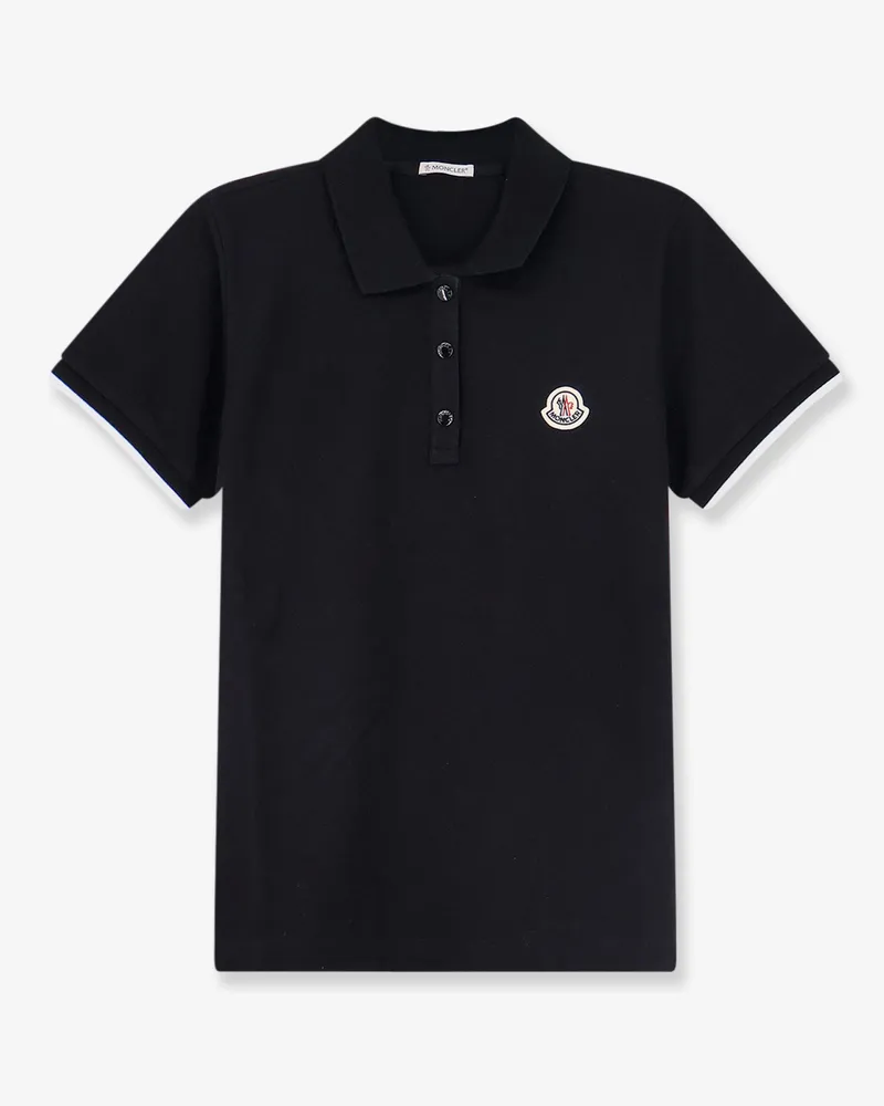 Moncler Cotton polo shirt with logo patch -  - gender_Woman Black
