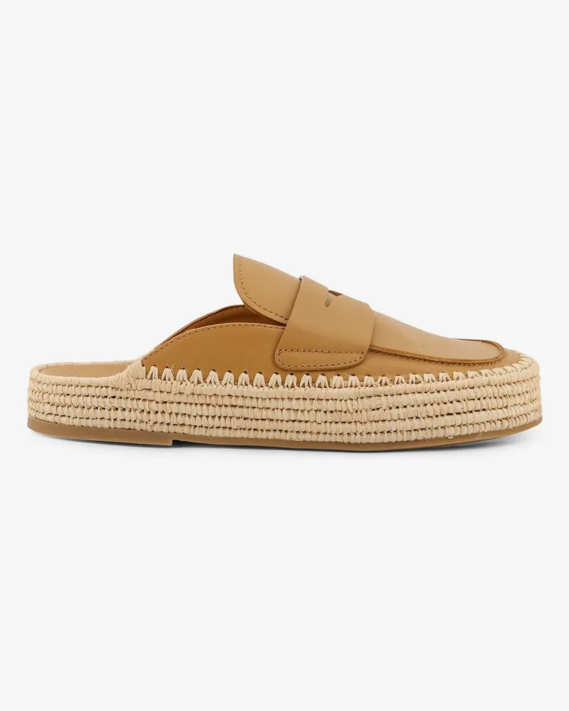 Paloma Barceló Belinda leather and raffia sandals -  - gender_Woman Yellow