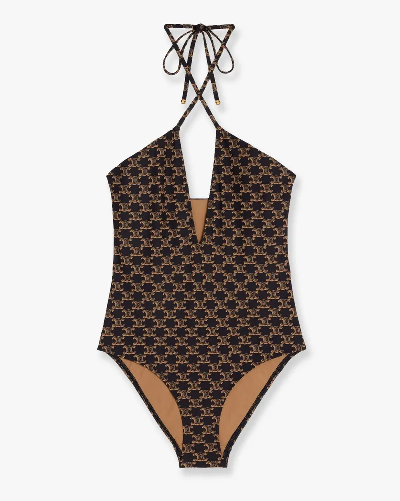Celine One-piece swimsuit with Triomphe motif -  - gender_Woman Brown