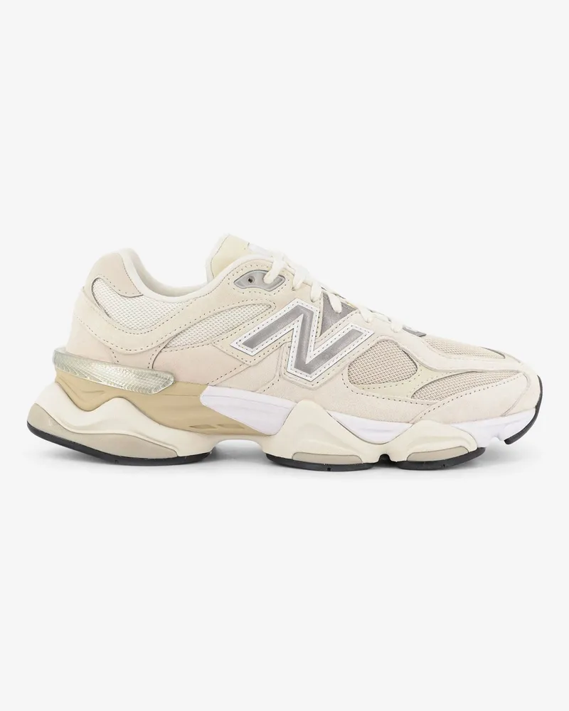 New Balance 9060 Mesh Sneakers with Suede Inserts -  - gender_Unisex White