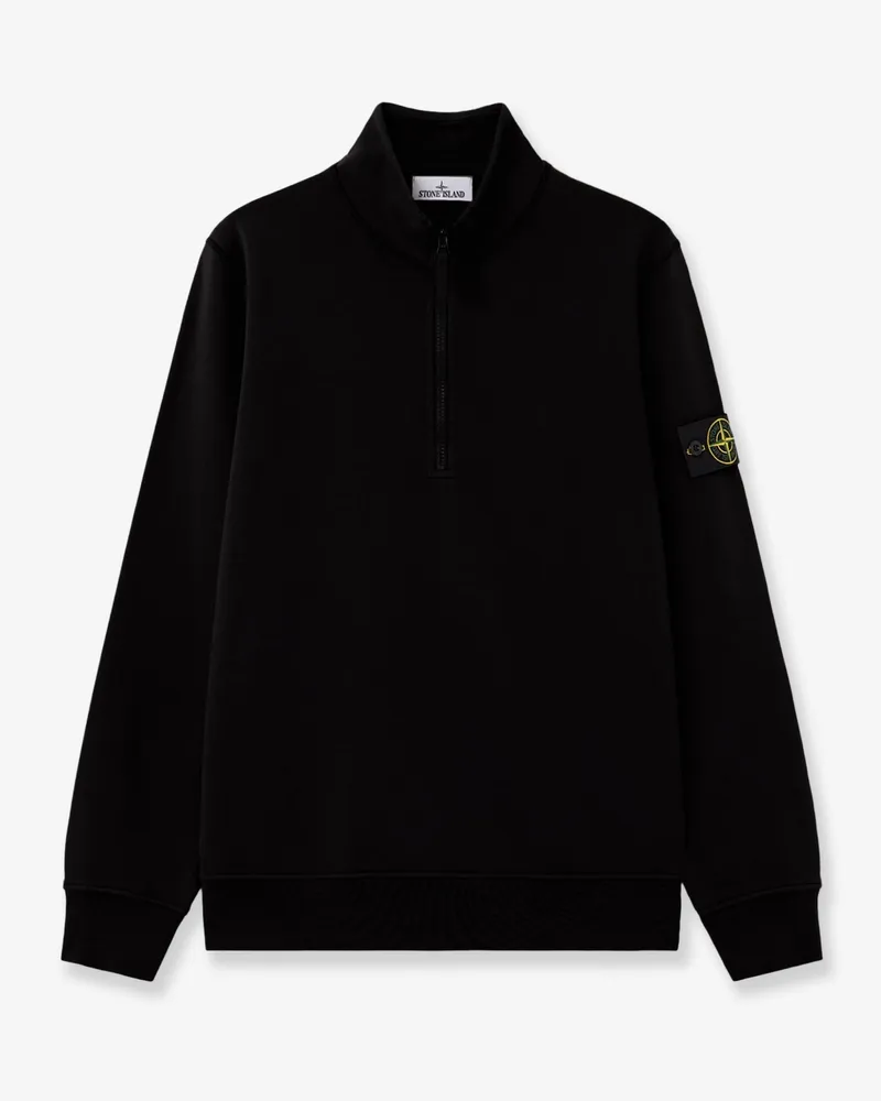 Stone Island Cotton sweatshirt with side logo patch -  - gender_Man Black