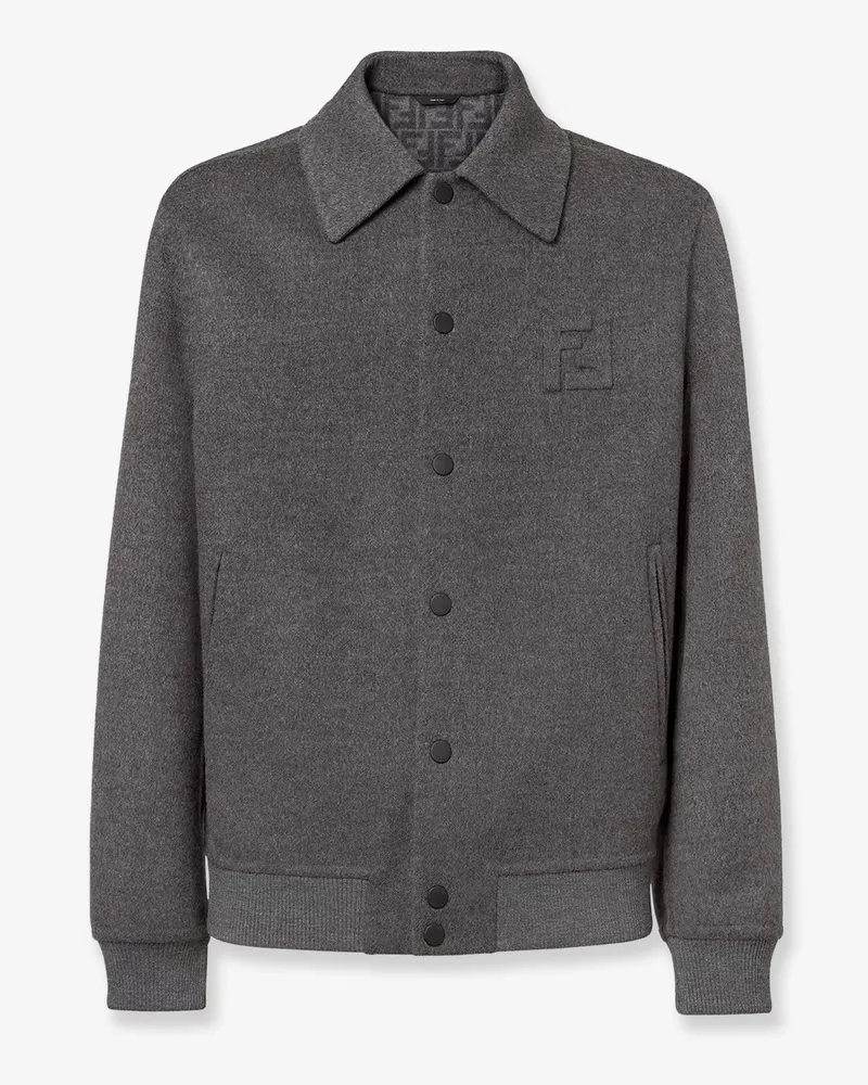 Fendi Double wool jacket with FF detail -  - gender_Man Grey