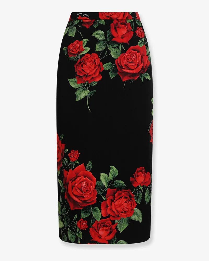 Dolce & Gabbana Stretch silk midi skirt -  - gender_Woman Black