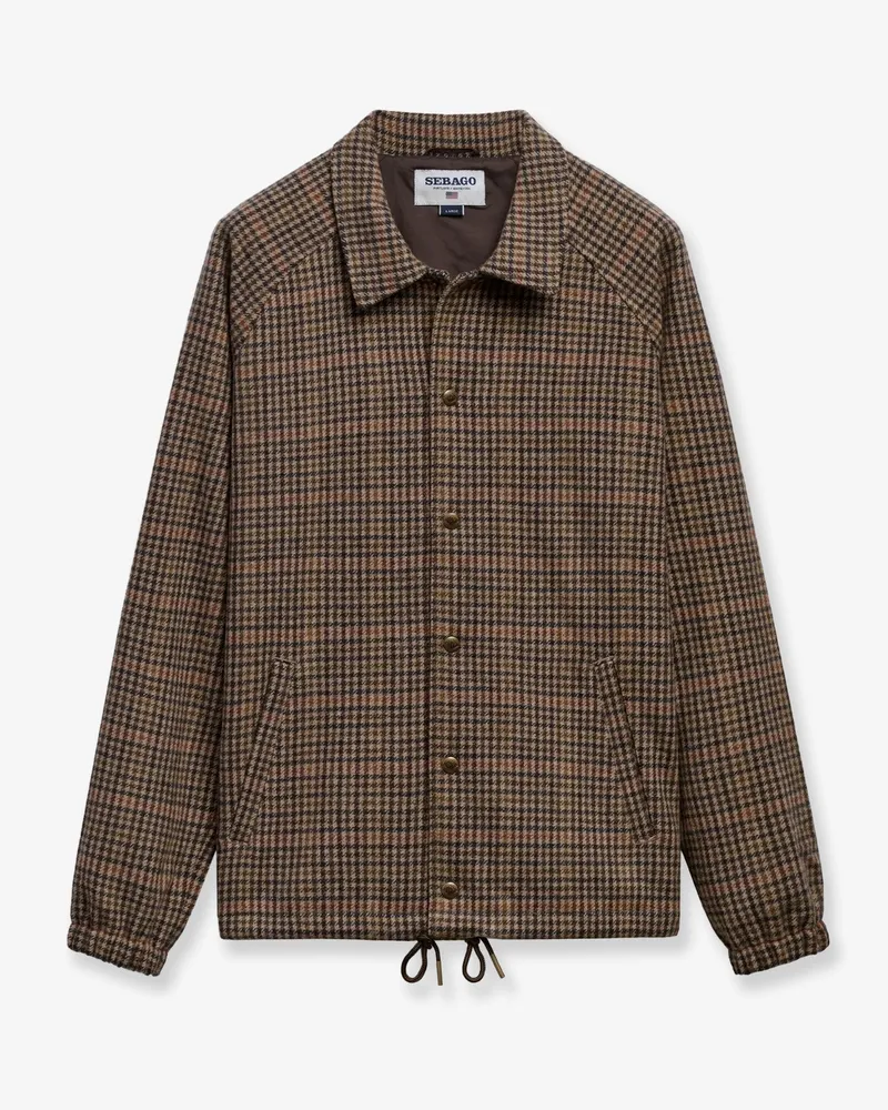 Sebago Tender pied-de-poule wool blend jacket -  - gender_Man Brown
