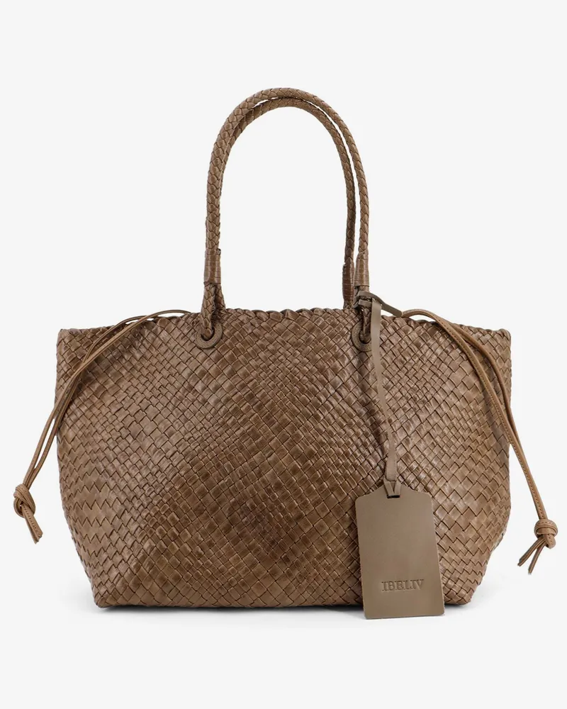 IBELIV Bazika vegetable-tanned leather shouder bag with a woven -  - gender_Woman Brown