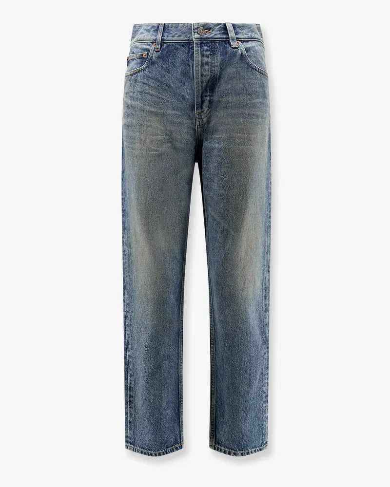 Saint Laurent Ankle midi blue denim jeans -  - gender_Woman Blue