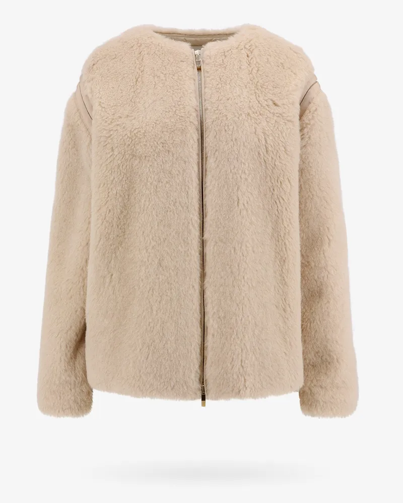 Max Mara Alpaca and virgin wool fur jacket -  - gender_Woman Beige