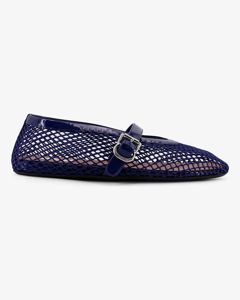 Alaïa Mesh Ballet Flats with patent leather profile -  - gender_Woman Blue
