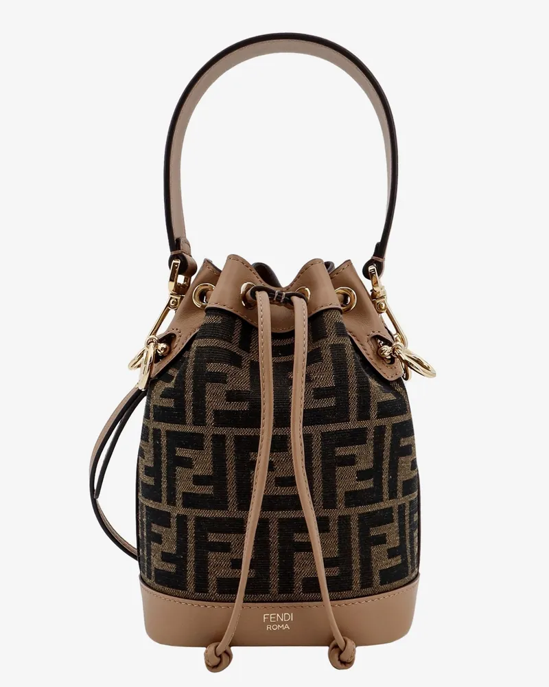 Fendi Mini Mon Tresor FF jacquard fabric bucket bag -  - gender_Woman Beige