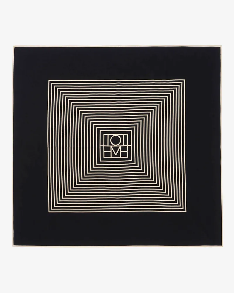 Totême Centered Monogram silk foulard -  - gender_Woman Black