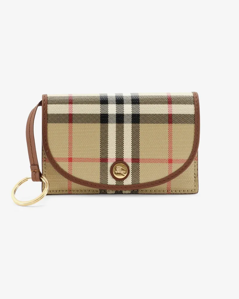Burberry Coated canvas wallet with check pattern -  - gender_Woman Beige
