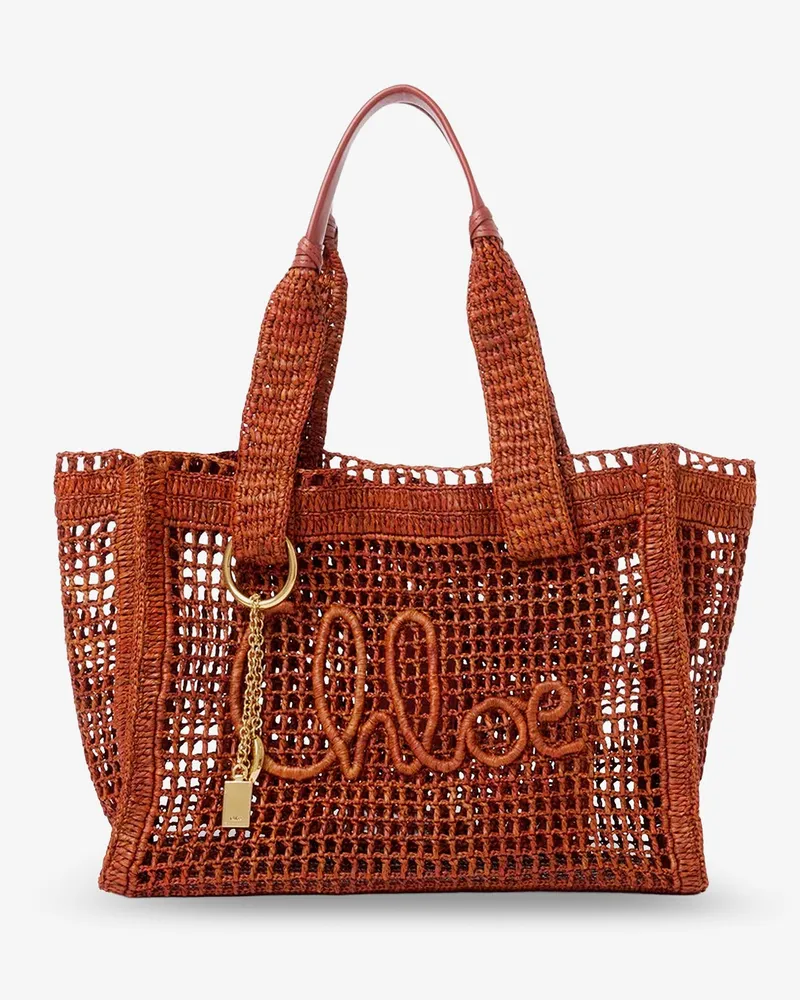 Chloé East-West Summer Banana Raffia Shoulder Bag -  - gender_Woman Brown