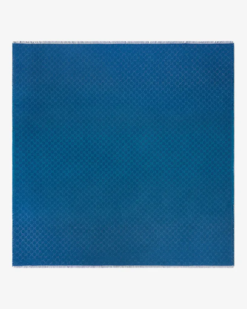 Gucci Wool blend shawl with GG lamé motif -  - gender_Woman Blue