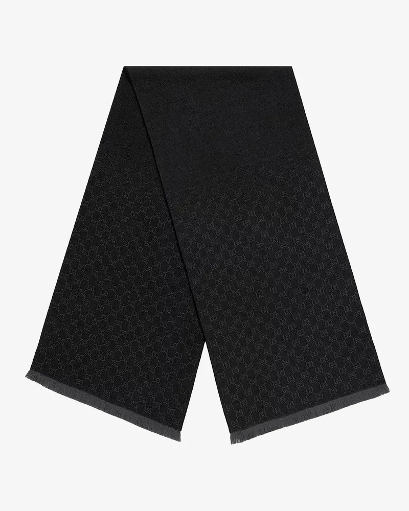 Gucci Jacquard wool scarf with GG motif -  - gender_Woman Black